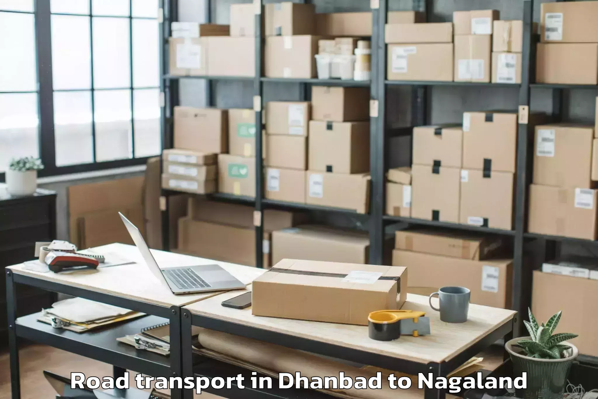 Easy Dhanbad to Sechu Zubza Road Transport Booking